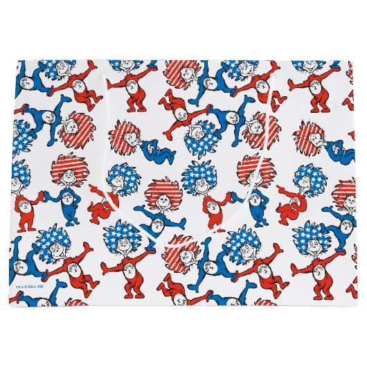 セウス博士 | Thing One Thing Two US Flag Pattern ラージペーパーバッグ (正面)