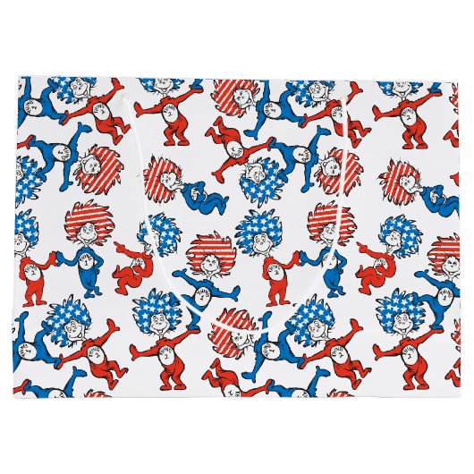 セウス博士 | Thing One Thing Two US Flag Pattern ラージペーパーバッグ (裏面)
