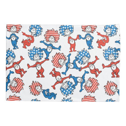 セウス博士 | Thing One Thing Two US Flag Pattern 枕カバー (裏面-左)