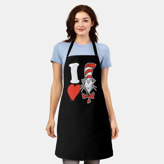 セウス・バレンタイン | Iハート帽子の中の猫 エプロン (着用した状態)