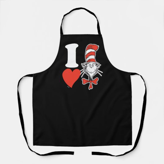 セウス・バレンタイン | Iハート帽子の中の猫 エプロン (正面)