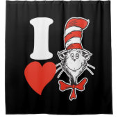 セウス・バレンタイン | Iハート帽子の中の猫 シャワーカーテン (正面)