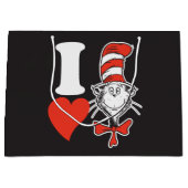 セウス・バレンタイン | Iハート帽子の中の猫 ラージペーパーバッグ (正面)