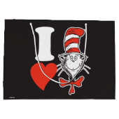 セウス・バレンタイン | Iハート帽子の中の猫 ラージペーパーバッグ (裏面)