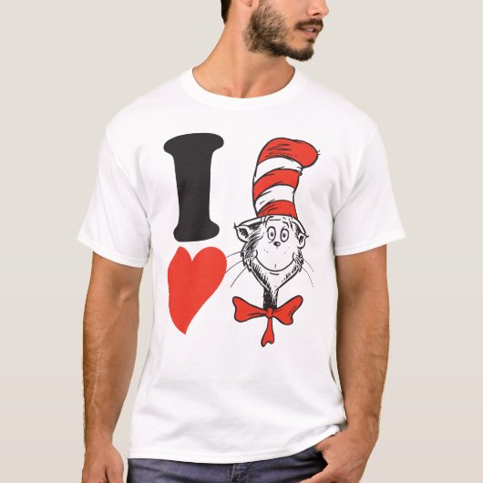 セウス・バレンタイン | Iハート帽子の中の猫 Tシャツ (正面)