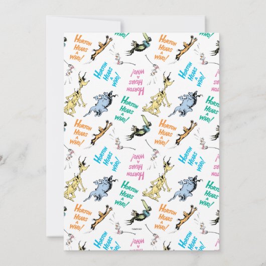 セウス・ホルトン博士は誰を聞いた! |子供の誕生日 招待状 (裏面)