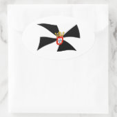 セウタ国旗のシール 楕円形シール (バッグ)