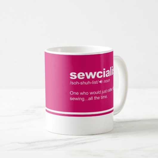 セウチアリストおもしろい裁縫モダンタイポグラフィコーヒー コーヒーマグカップ (正面右)