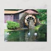 セウラスタイルの水車と池の絵はがき ポストカード (正面)