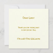 セエレガントルト結婚金ゴールドフェイクケルト結び目模様 サンキューカード (裏面)