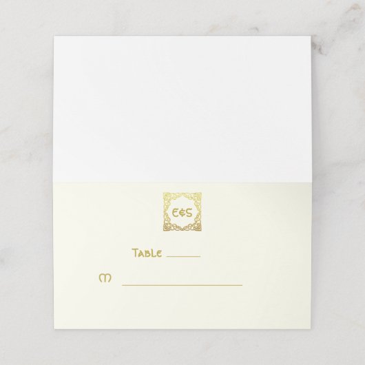 セエレガントルト結婚金ゴールドフェイクケルト結び目模様 プレイスカード (外部開封)
