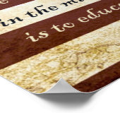 セオドアルーズベルトポートレートと教育引用文 ポスター (角)