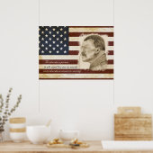 セオドアルーズベルトポートレートと教育引用文 ポスター (キッチン)