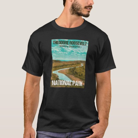 セオドアルーズベルト国立公園ノースダコタポスト Tシャツ (正面)
