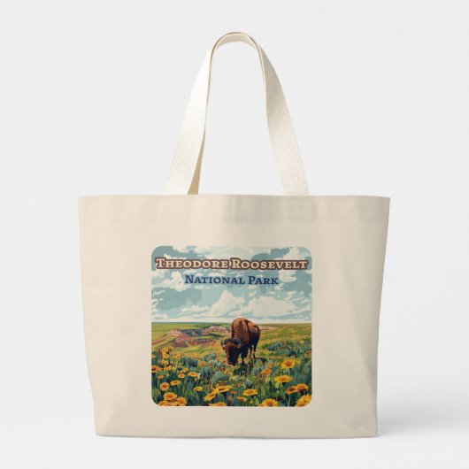 セオドアルーズベルト国立公園ノースダコタ ラージトートバッグ (裏面)