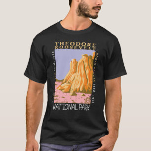 セオドアルーズベルト国立公園レトロ動揺して Tシャツ