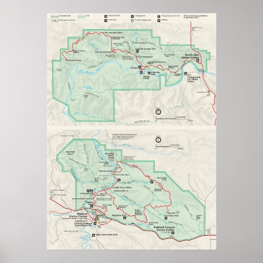 セオドアルーズベルト国立公園 ポスター (正面)