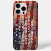 セオドアルーズベルト投票引用文米国国旗 Case-Mate iPhoneケース (裏面)