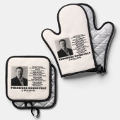 セオドアルーズベルト敢えて強大な事物アドバイス引用文 鍋つかみ&鍋敷きセット (正面/裏面)