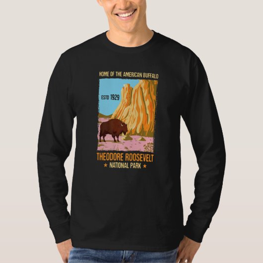 セオドアルーズベルトNorth Dakota Us国立公園V Tシャツ (正面)