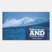 セオドアルーズベ感動的ルト引用文信じ" 長方形シール (正面)