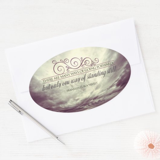 セオドアルーズベ感動的ルト引用文"立つ" 楕円形シール (封筒)