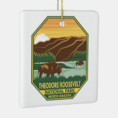 セオドアルーズヴェルトナショナルパークビソンレトロ セラミックオーナメント (右)