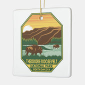 セオドアルーズヴェルトナショナルパークビソンレトロ セラミックオーナメント (左)