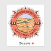 セオドアルーズヴェルトナショナルパークレトロコンパス シール (シート)