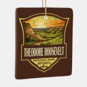 セオドアルーズヴェルト国立公園イラストレーションアート セラミックオーナメント (右)