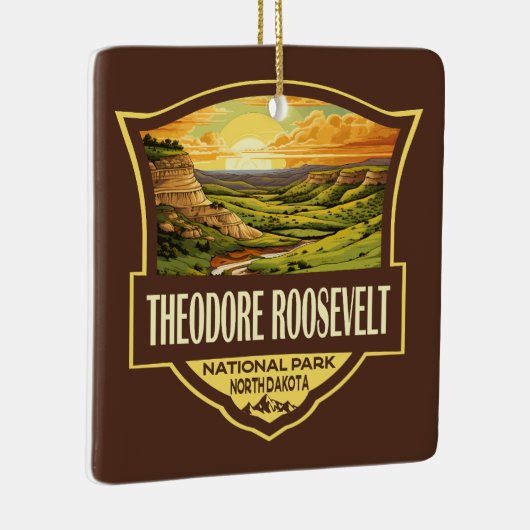 セオドアルーズヴェルト国立公園イラストレーションアート セラミックオーナメント (右)