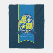 セオドア文字T名は青い緑のクマを意味する フリースブランケット (正面)