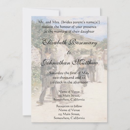 セオドア結婚・ロビンソンによる行進 招待状 (裏面)