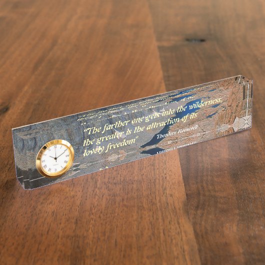 セオドア・ルーズベルトの引用 デスクネームプレート (側面)