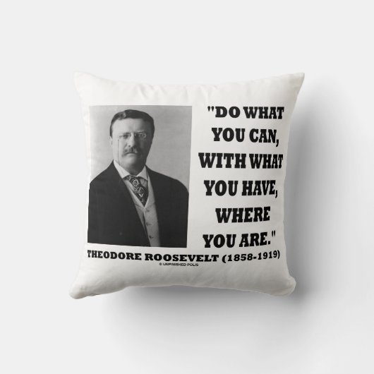 セオドア・ルーズベルトは今の場所でできることを行う クッション (裏面)