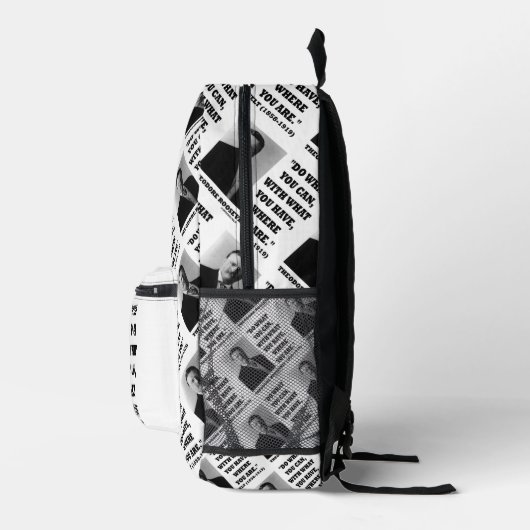 セオドア・ルーズベルトは今の場所でできることを行う プリントバックパック (右)