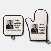 セオドア・ルーズベルトは今の場所でできることを行う 鍋つかみ&鍋敷きセット (正面)