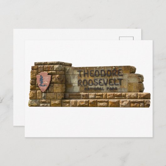 セオドア・ルーズベルト国立公園の看板 ポストカード (正面/裏面)