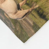 セオドア・ルーズベルト国立公園の野生の馬 フリースブランケット (角)