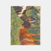 セオドア・ルーズベルト国立公園の野生の馬 フリースブランケット (正面)