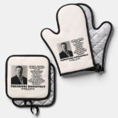 セオドア・ルーズベルト廃棄物天然資源を破壊 鍋つかみ&鍋敷きセット (正面/裏面)