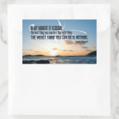 セオドア・ルーズベルト感動的引用文「決定」 長方形シール (バッグ)