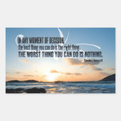 セオドア・ルーズベルト感動的引用文「決定」 長方形シール (正面)