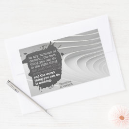 セオドア・ルーズベルト感動的引用文「決定」 長方形シール