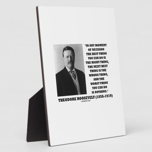 セオドア・ルーズベルト最高のの決断瞬間 フォトプラーク (側面)