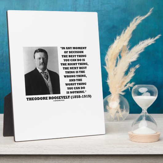 セオドア・ルーズベルト最高のの決断瞬間 フォトプラーク (側面)