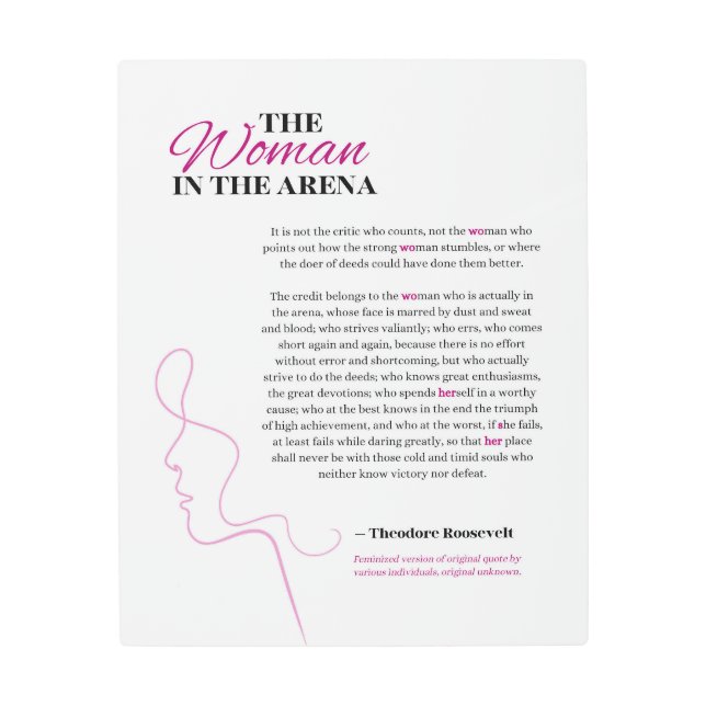 セオドア・ルーズベルト『闘技場の女』 メタルプリント (正面)