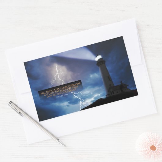 セオドアN.ベイル感動的引用文「克服」 長方形シール (封筒)