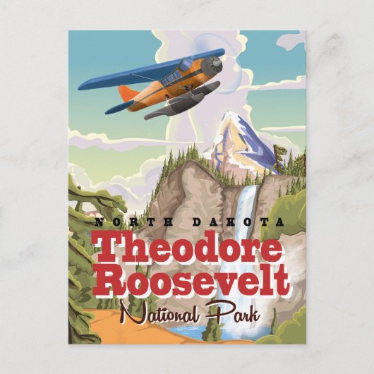 セオドアRooseveltパークヴィンテージ旅行ポスター ポストカード (正面)