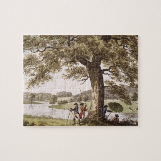 セオドライト(colouによって調査しているHumphrey Repton ジグソーパズル (横)